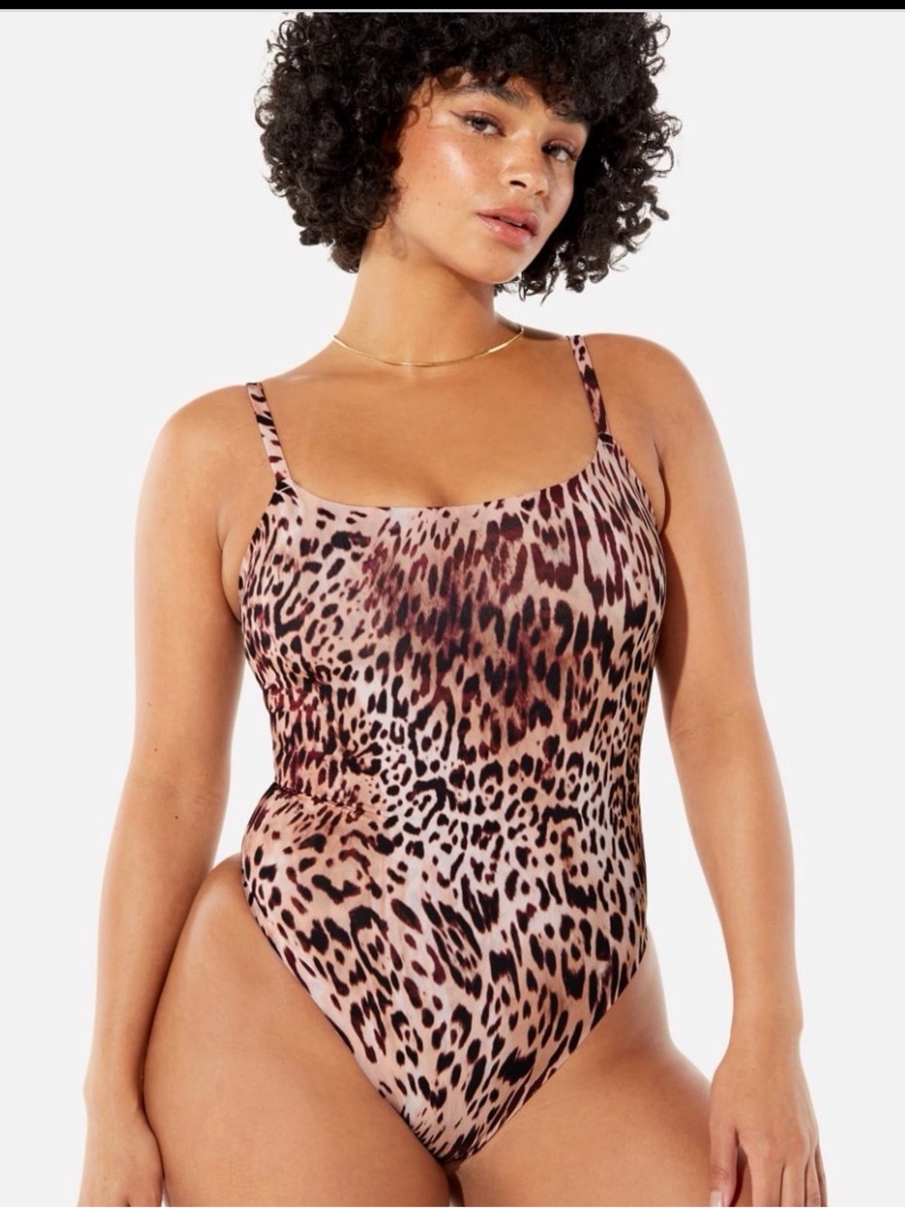 YITTY Smoothed Reality Square Neck Mauve Pink Leopard Tanga Bodysuit XXL/1X